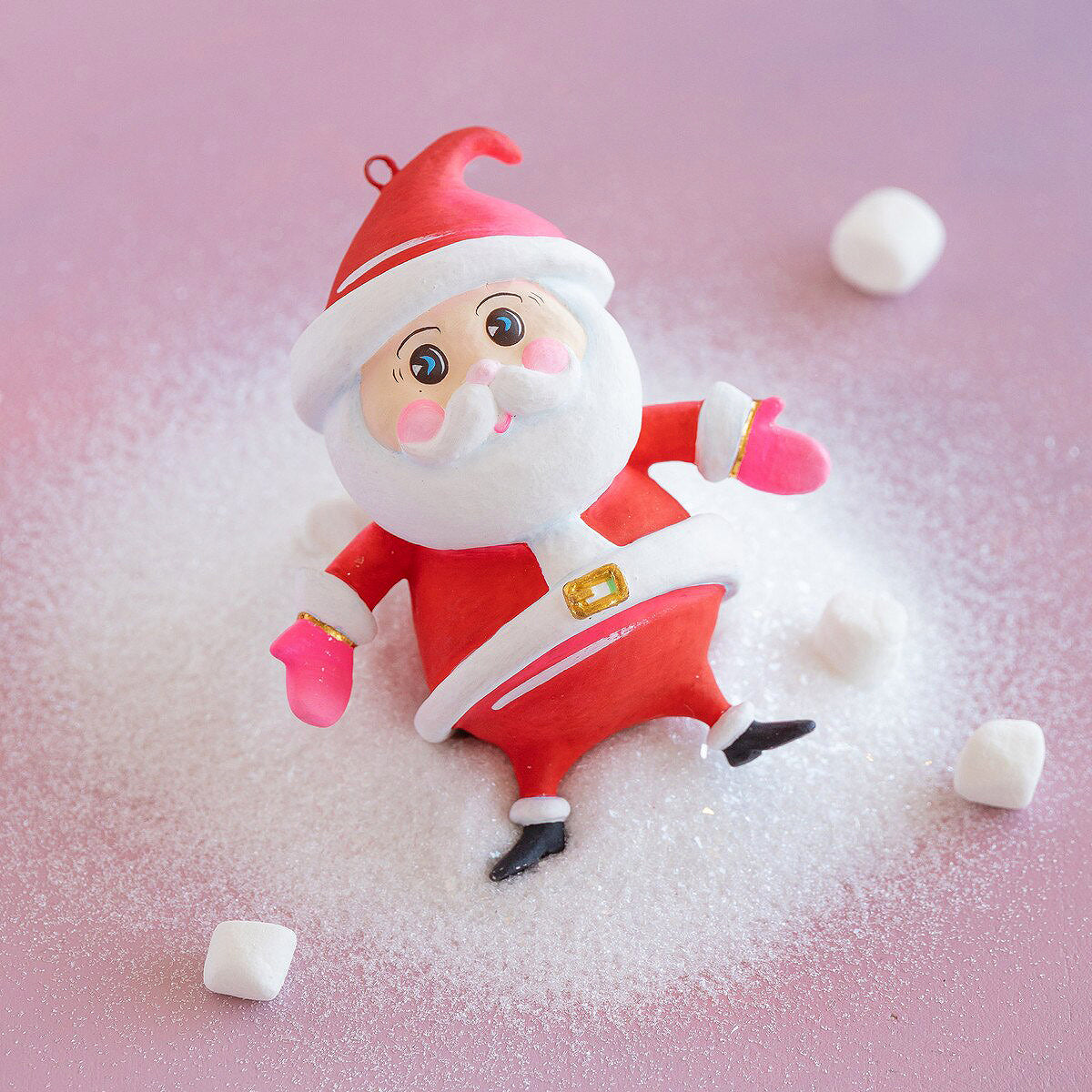 Glitterville Baby Papa Noel Ornament, Red