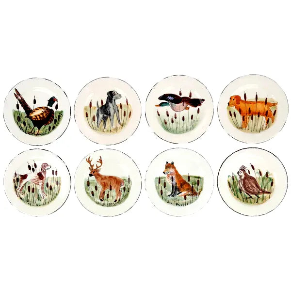 Wildlife Assorted Salad Plates, Set of 8