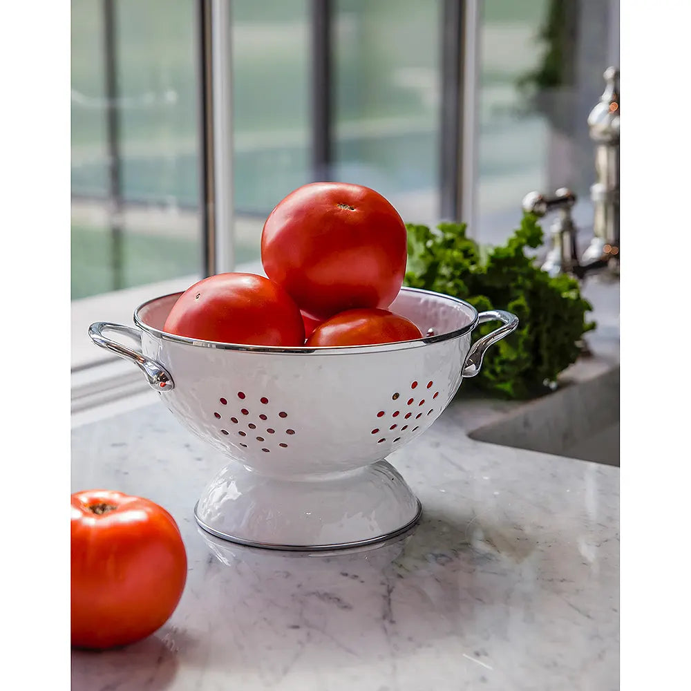 White Solid Medium Colander