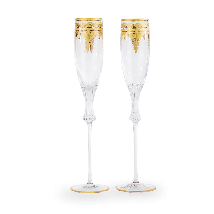 Vetro Gold Wedding Flute Set