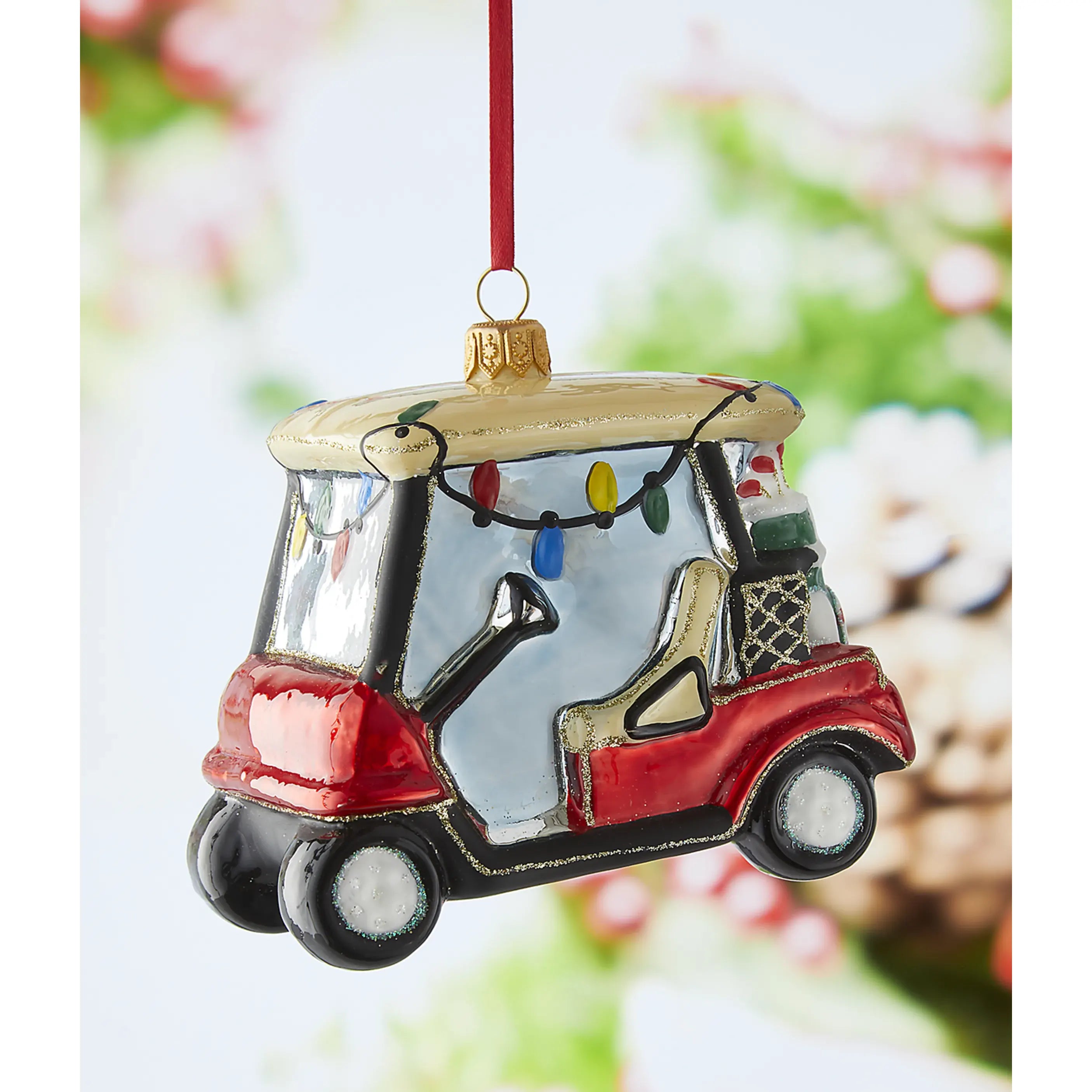 Holiday Golf Cart Christmas Ornament