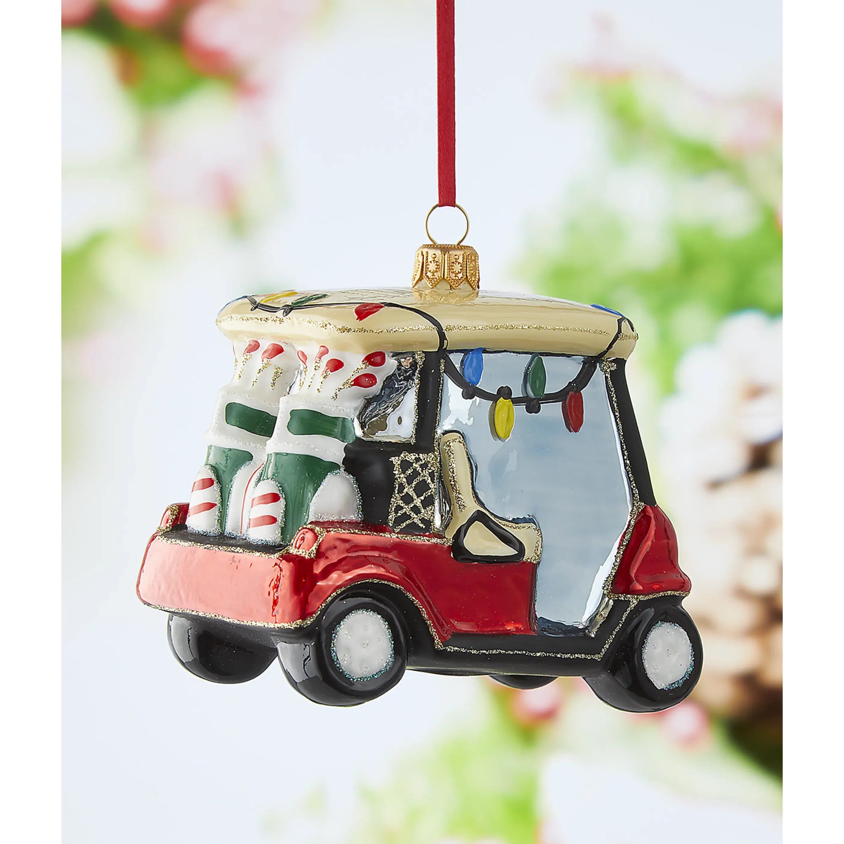 Holiday Golf Cart Christmas Ornament