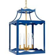 Marine Navy Blue & Gold Metal Lantern