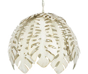 Collins Tropical Leaf Chandelier with Cream Finish