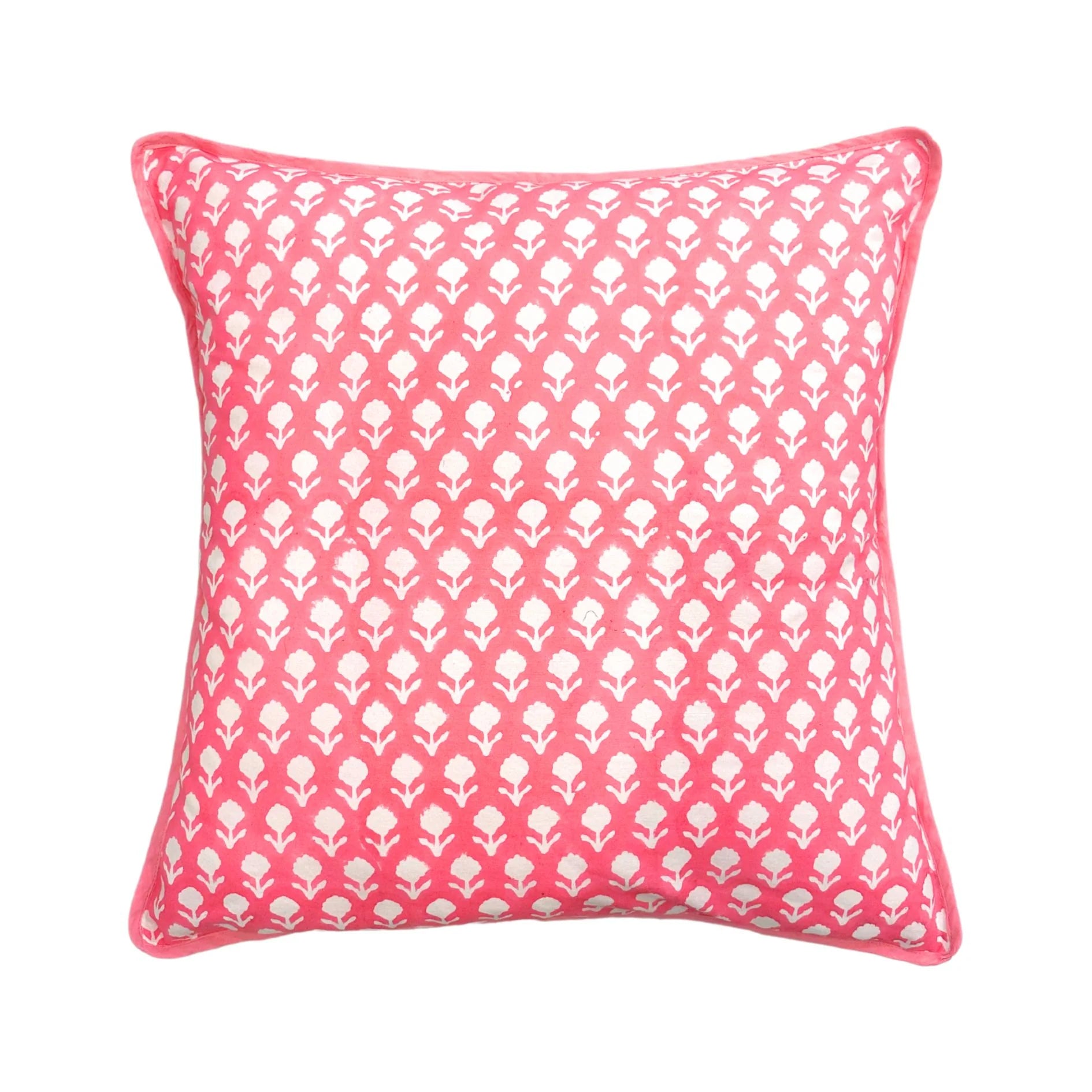 Paloma Pink Block Print Throw Pillow