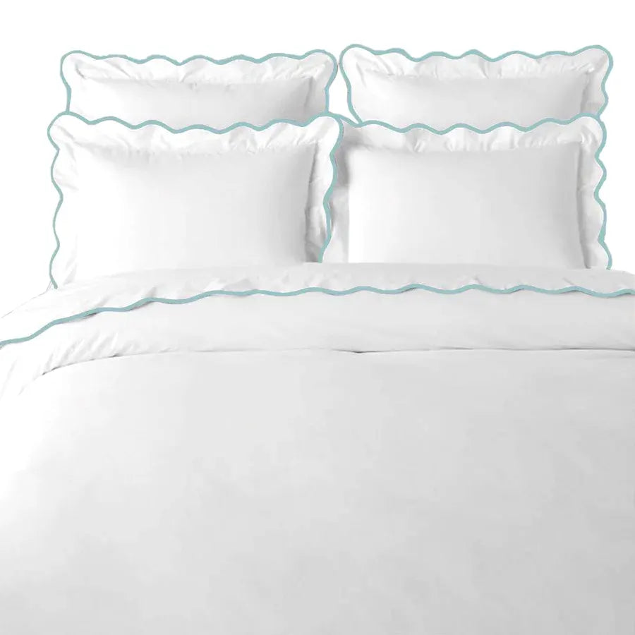 Laura Park Scalloped Duvet Cover, Blue / White