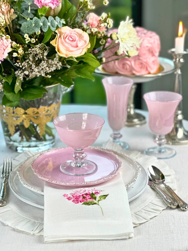 Soft Pink Rialto Glassware, Set of 4 - New