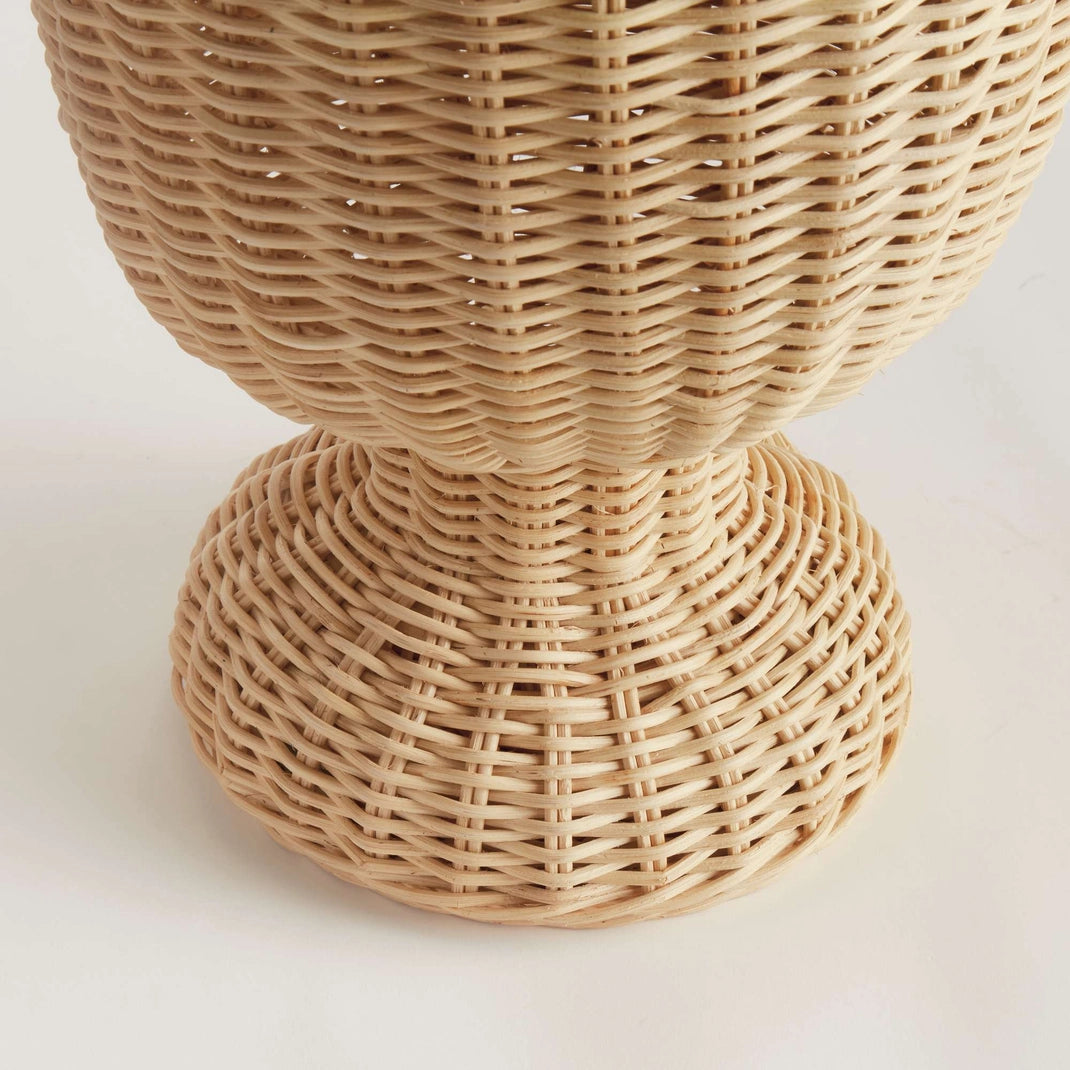 Myra Rattan Scalloped Edge Footed Urn