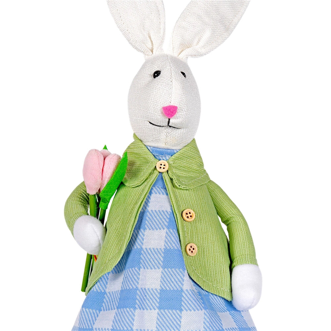 Bella with Tulip Blue and Green Bunny Easter Decor