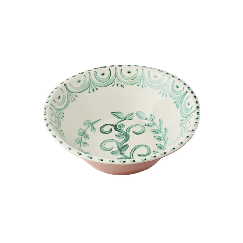 Green & White Casa Nuno Medium Bowl