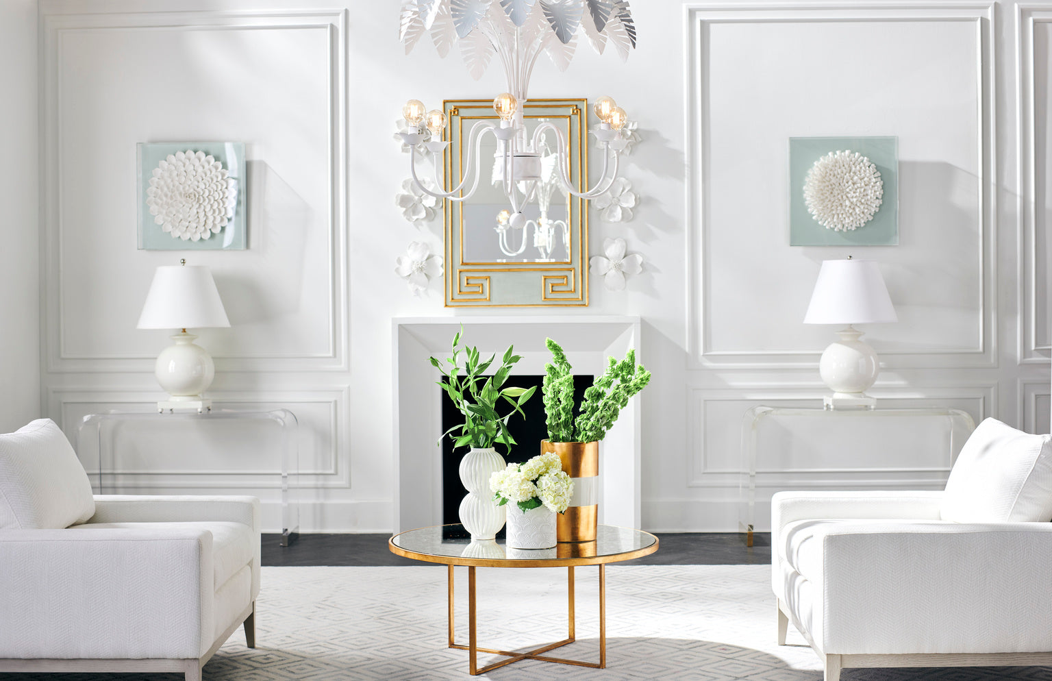 White Fern Chandelier