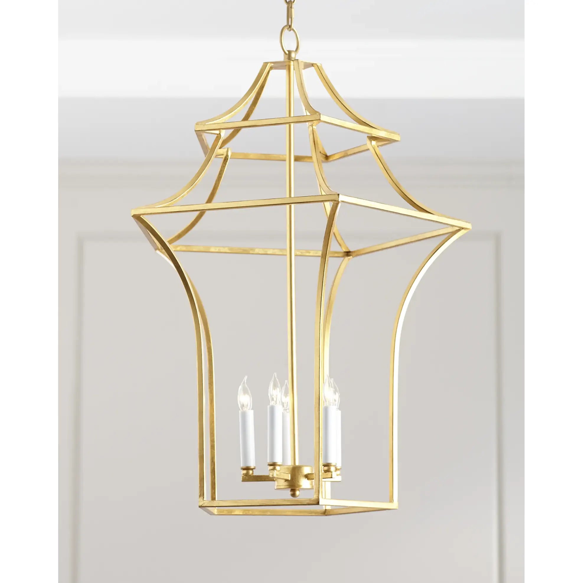 Claudia Gold Leaf Pagoda Chandelier