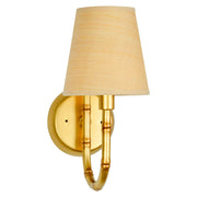 Golden Bamboo Sconce with Grasscloth Shade