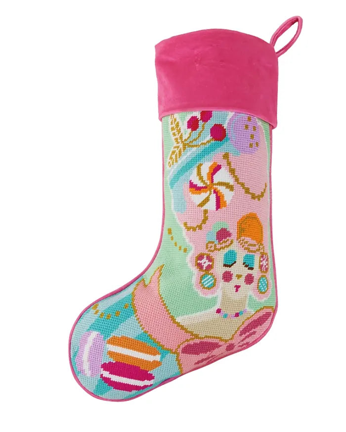 Glitterville Characters Marie Sweet Pink Needlepoint Stocking