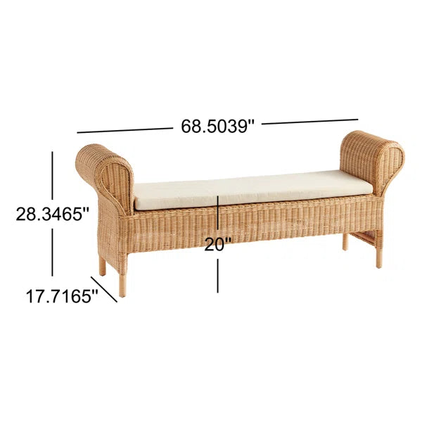 Wrightsville Rattan Woven Bench