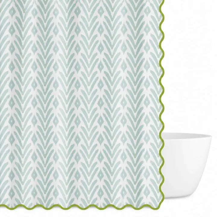 Petite Frond Blue Shower Curtain