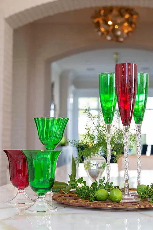 Emerald Green Adriana Wine Glass, Set of 4