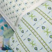 Rosemary Stripe Lagoon Microlux Duvet Cover