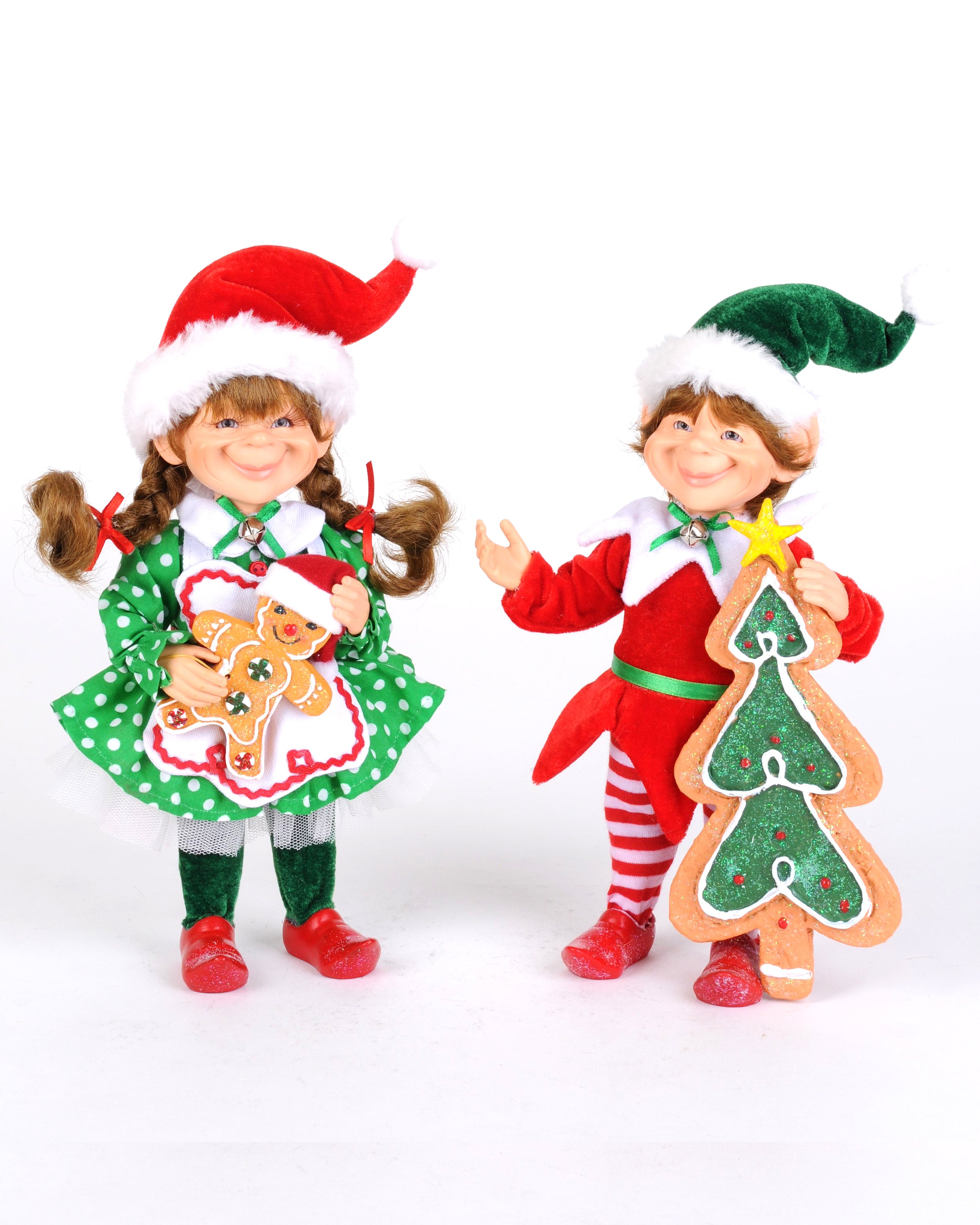 Green Polka Dot Gingerbread Elf Set