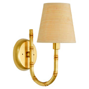 Golden Bamboo Sconce with Grasscloth Shade