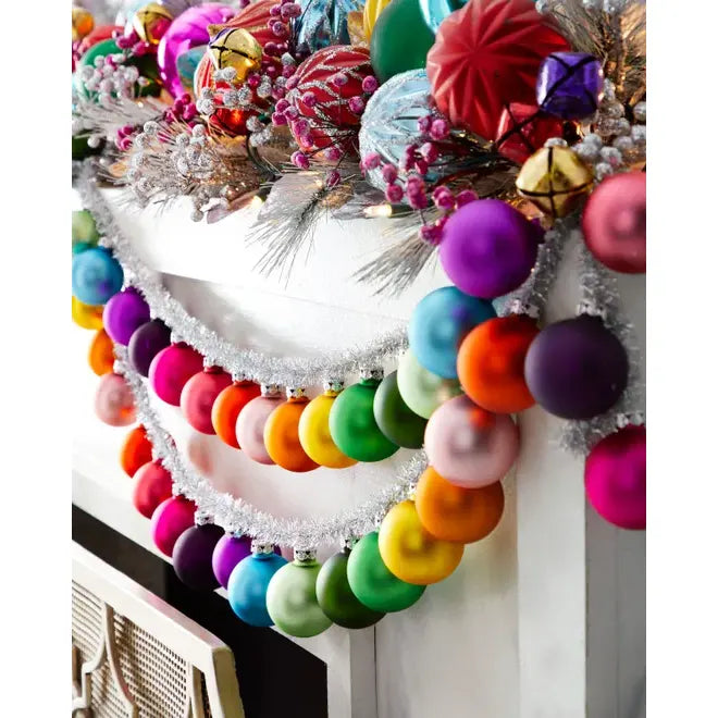 Silver Large Glass Ball Garland