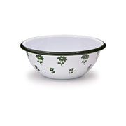 Forest Green Flower Enamelware Cereal Bowl, Set of 4