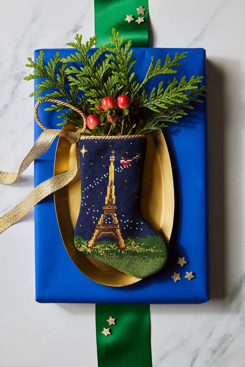 Bonne Nuit Paris Santa Bauble Stocking