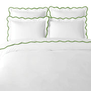 Laura Park Scalloped Duvet Cover, Green / White