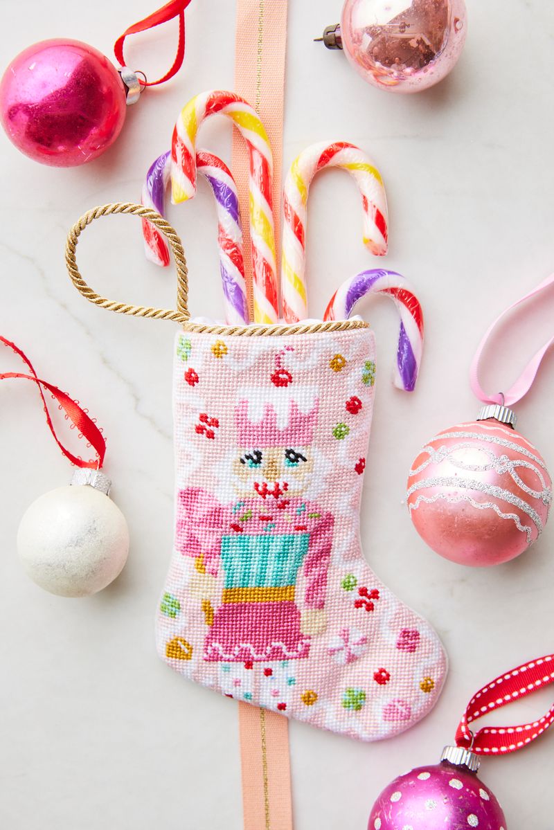 Pink Sugary Sweet Nutcracker Bauble Stocking