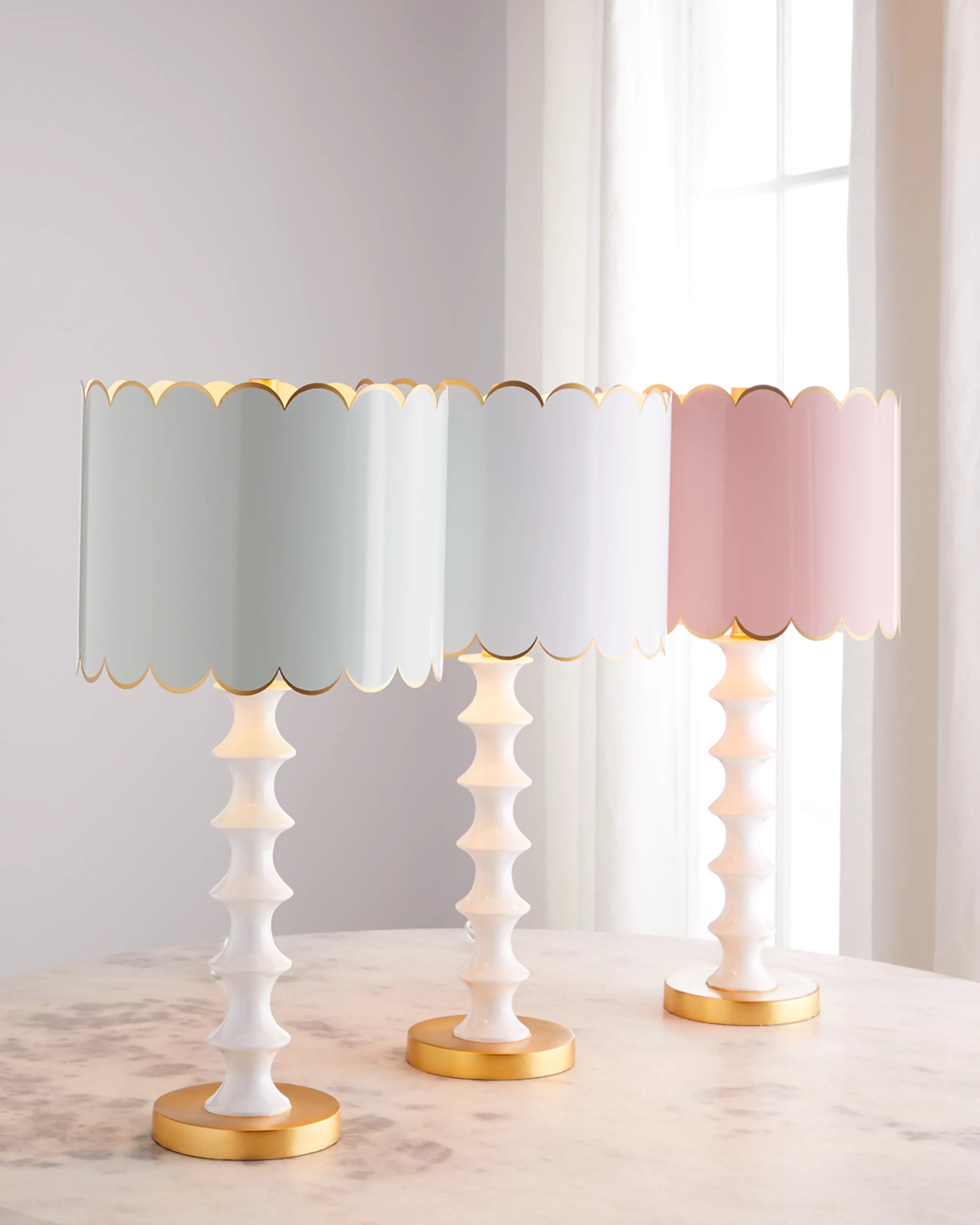 Eloise Table Lamp with Scalloped Shade ( more colors )