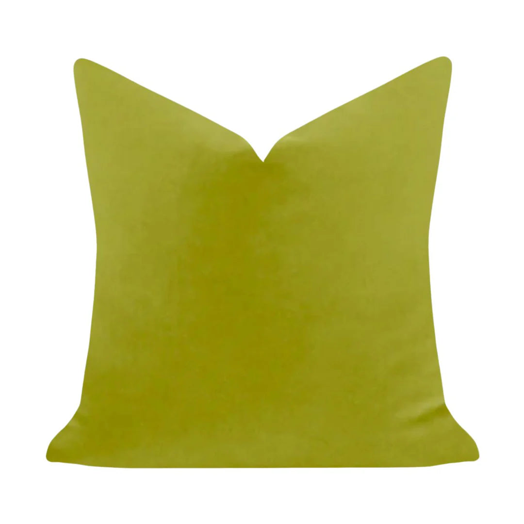 Green Solid Velvet Pillow, More Sizes