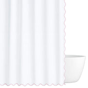 Scalloped Shower Curtain, Pink/White