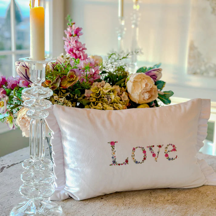 Floral Love Velvet Decor Pillow