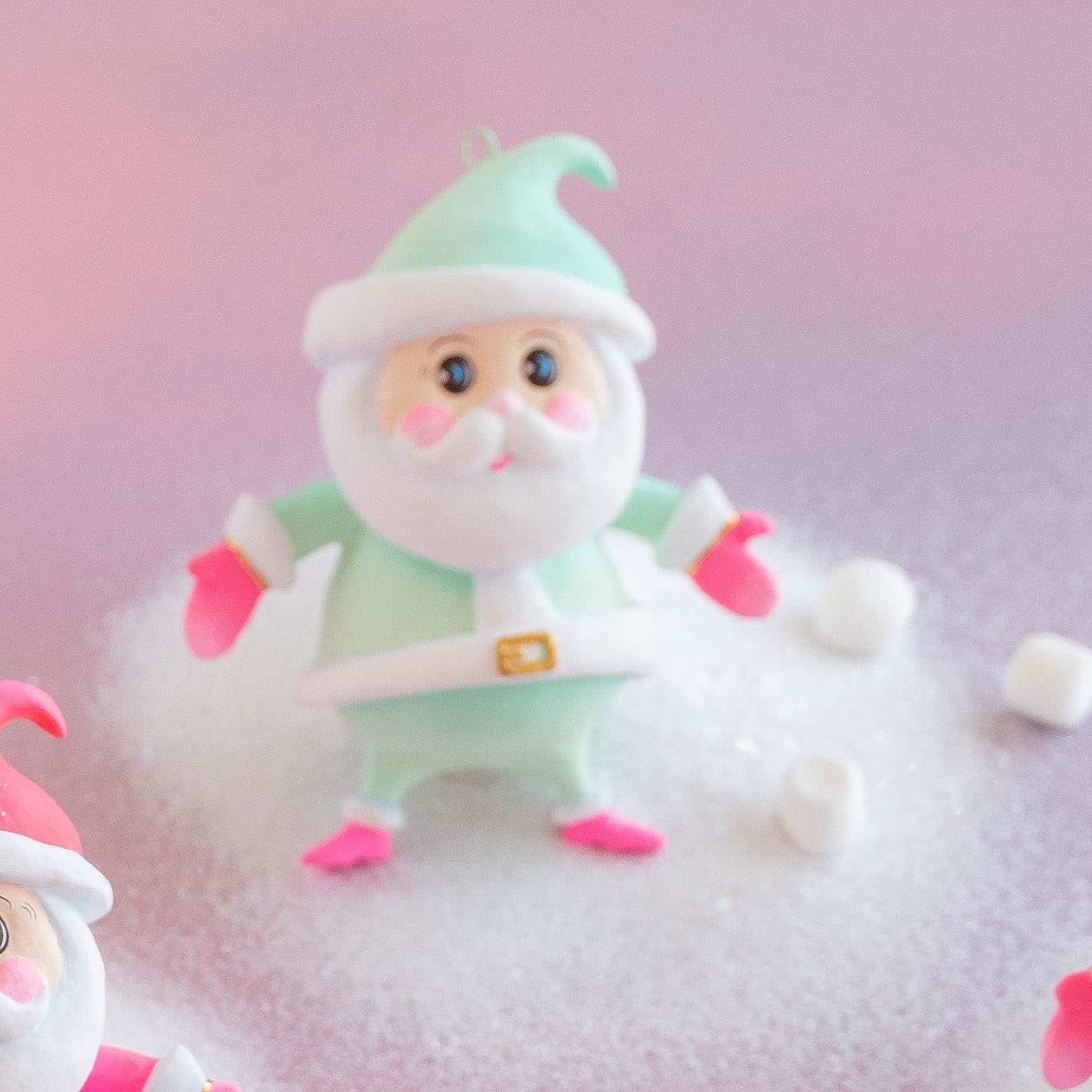 Rainbow Baby Papa Noel Ornament, Set of 4 Asst Colors