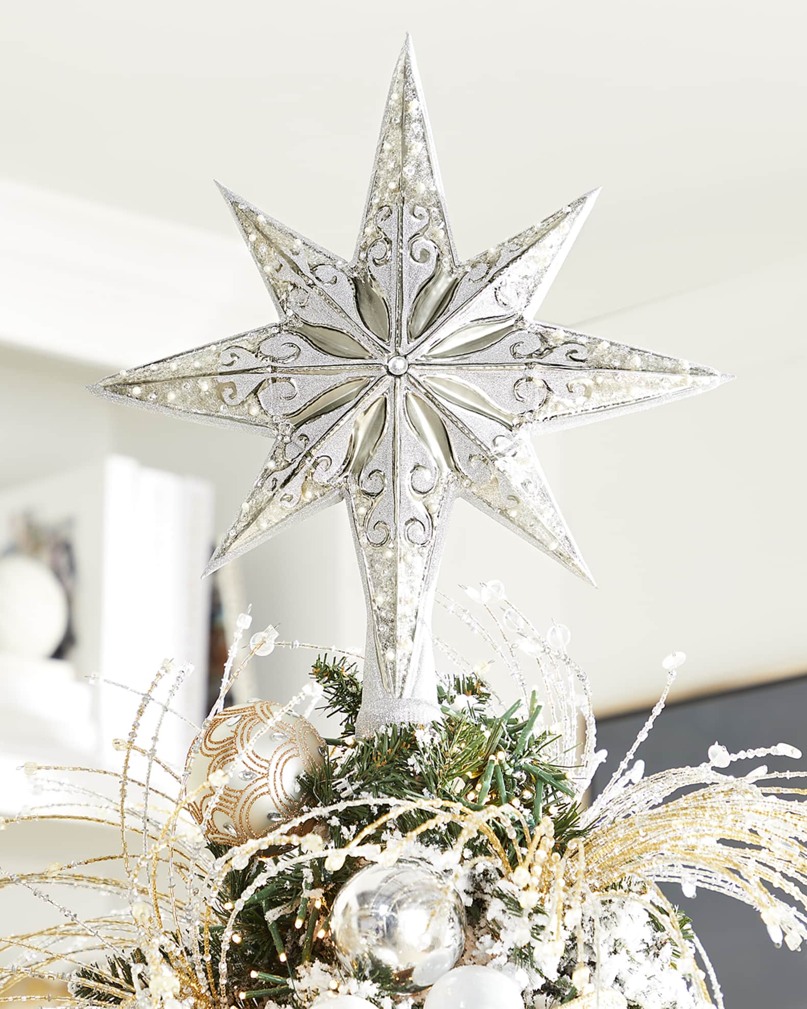 Silver Stellar Christmas Tree Topper