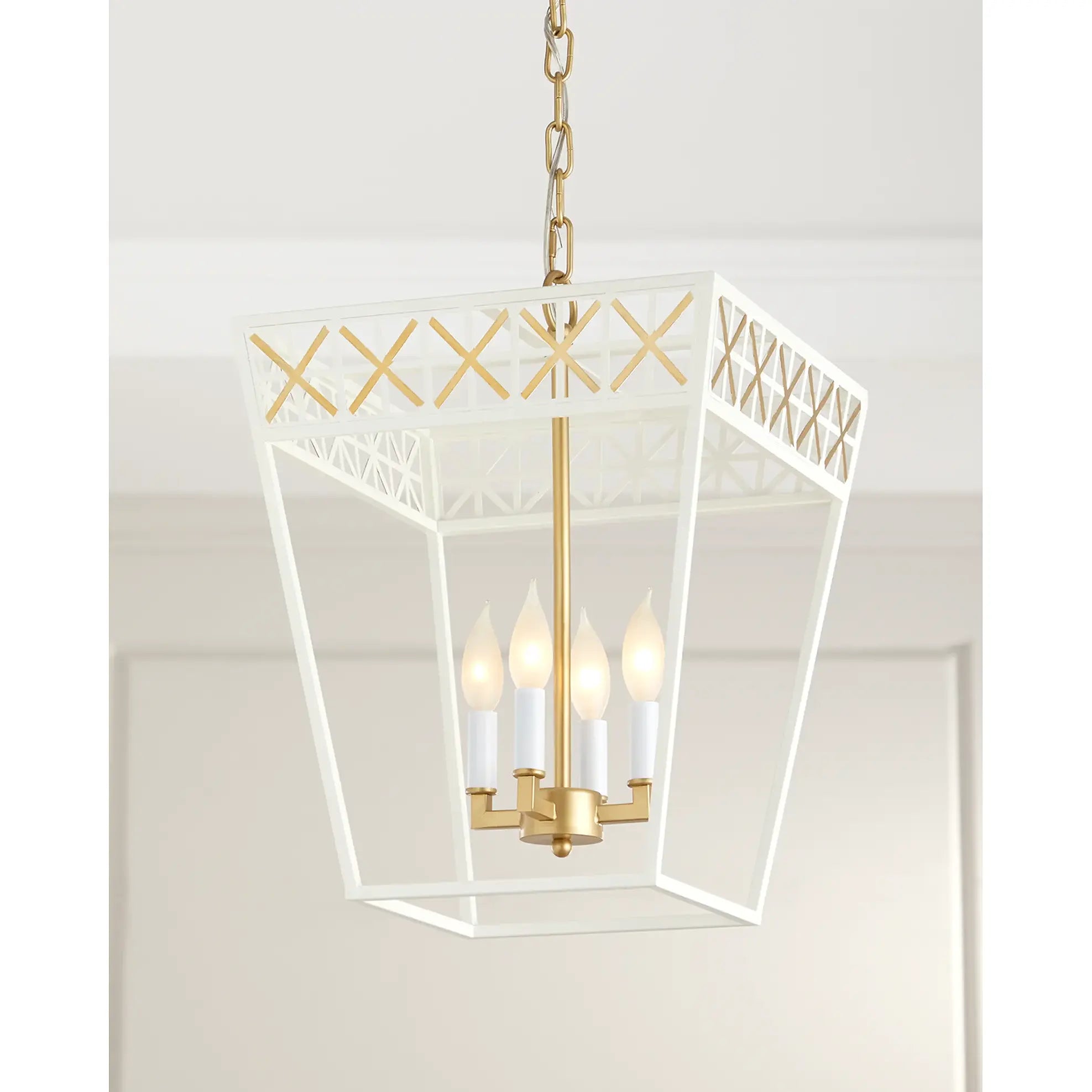 Caitlyn Gloss White and Gold Lantern