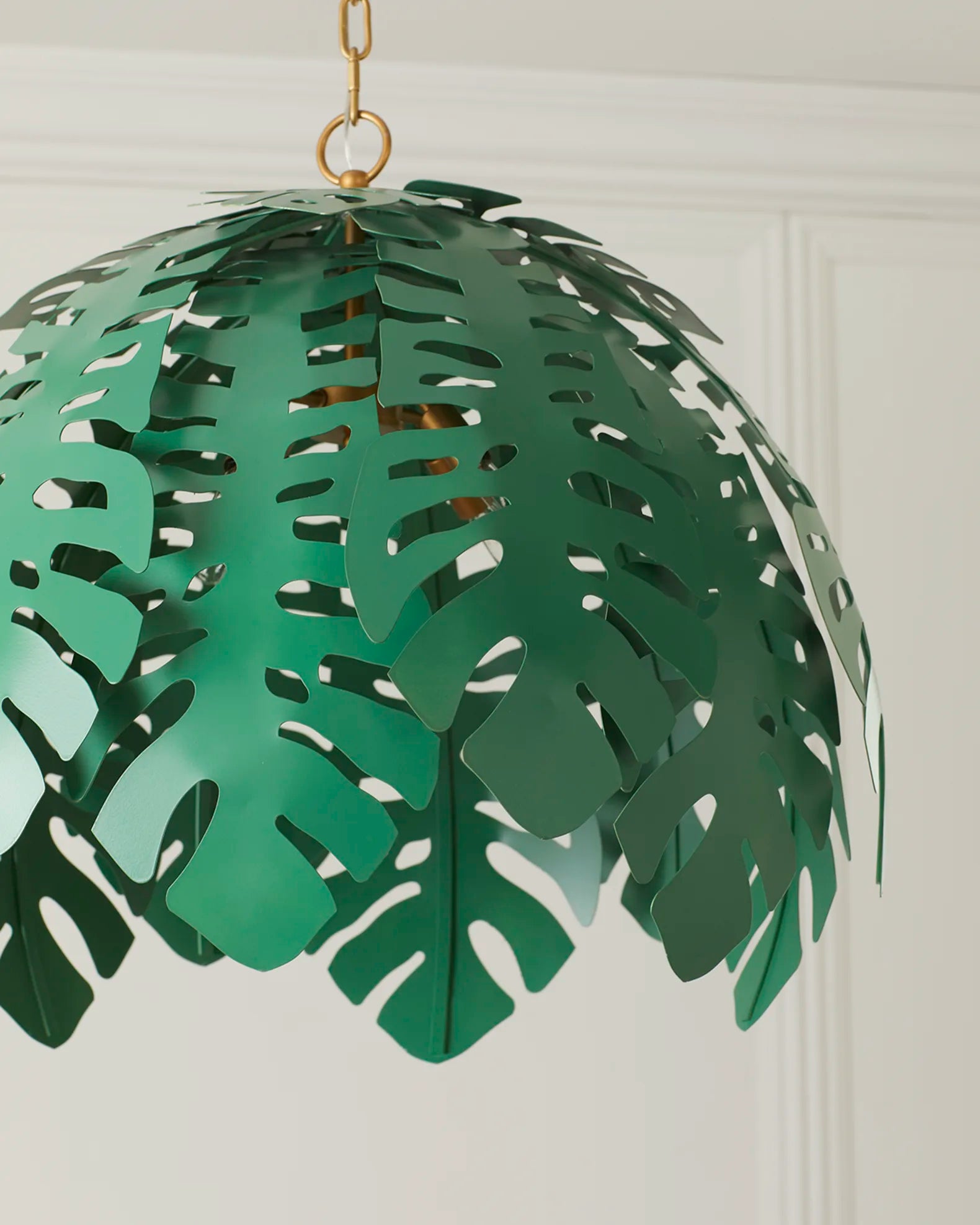 Green Tropical Leaf Chandelier