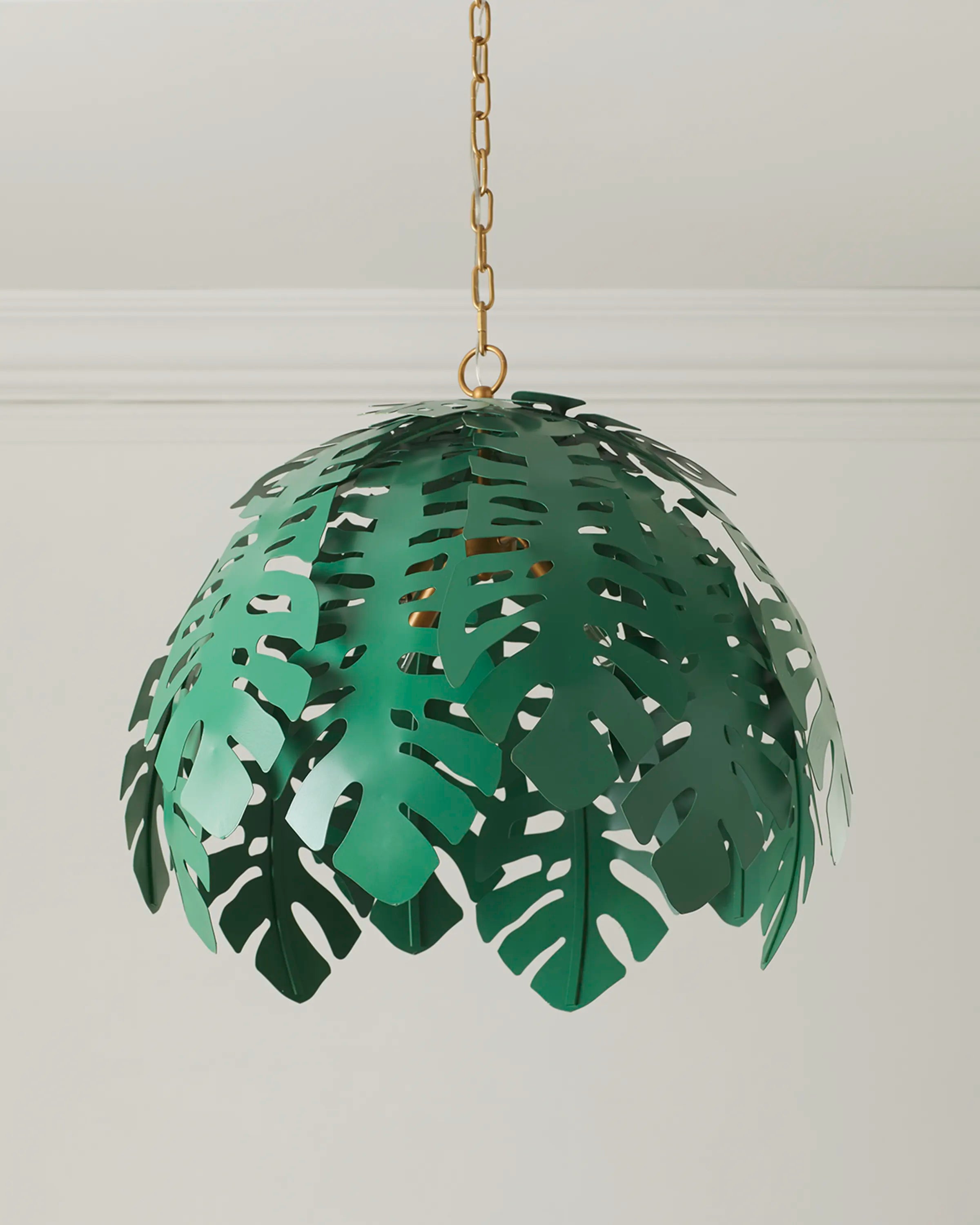 Green Tropical Leaf Chandelier