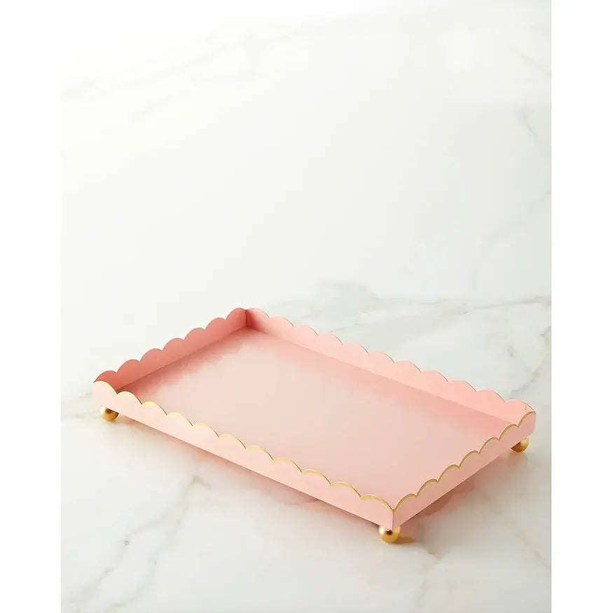 Eloise Rectangular White & Gold Tray ( more colors )