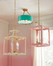 Mollie Pendant with Gold Accents, Gloss White