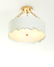 Mollie Pendant with Gold Accents, Gloss White