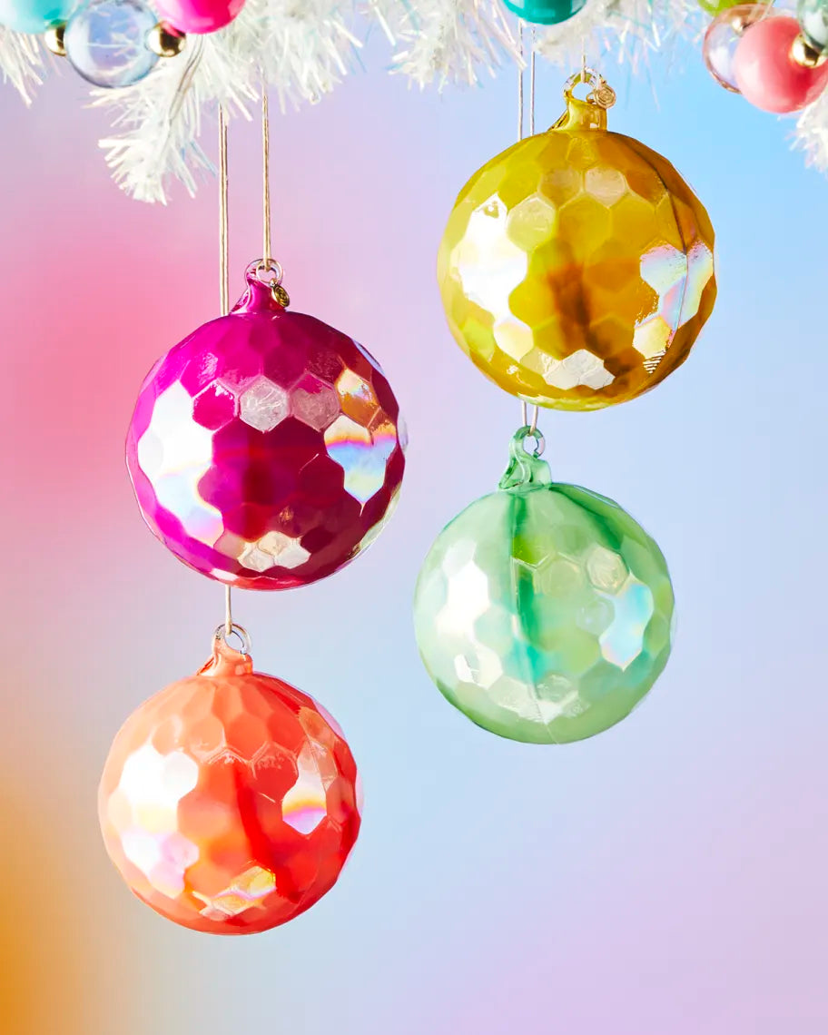 Glitterville Saturated Ball Orn, Set of 4 Asst