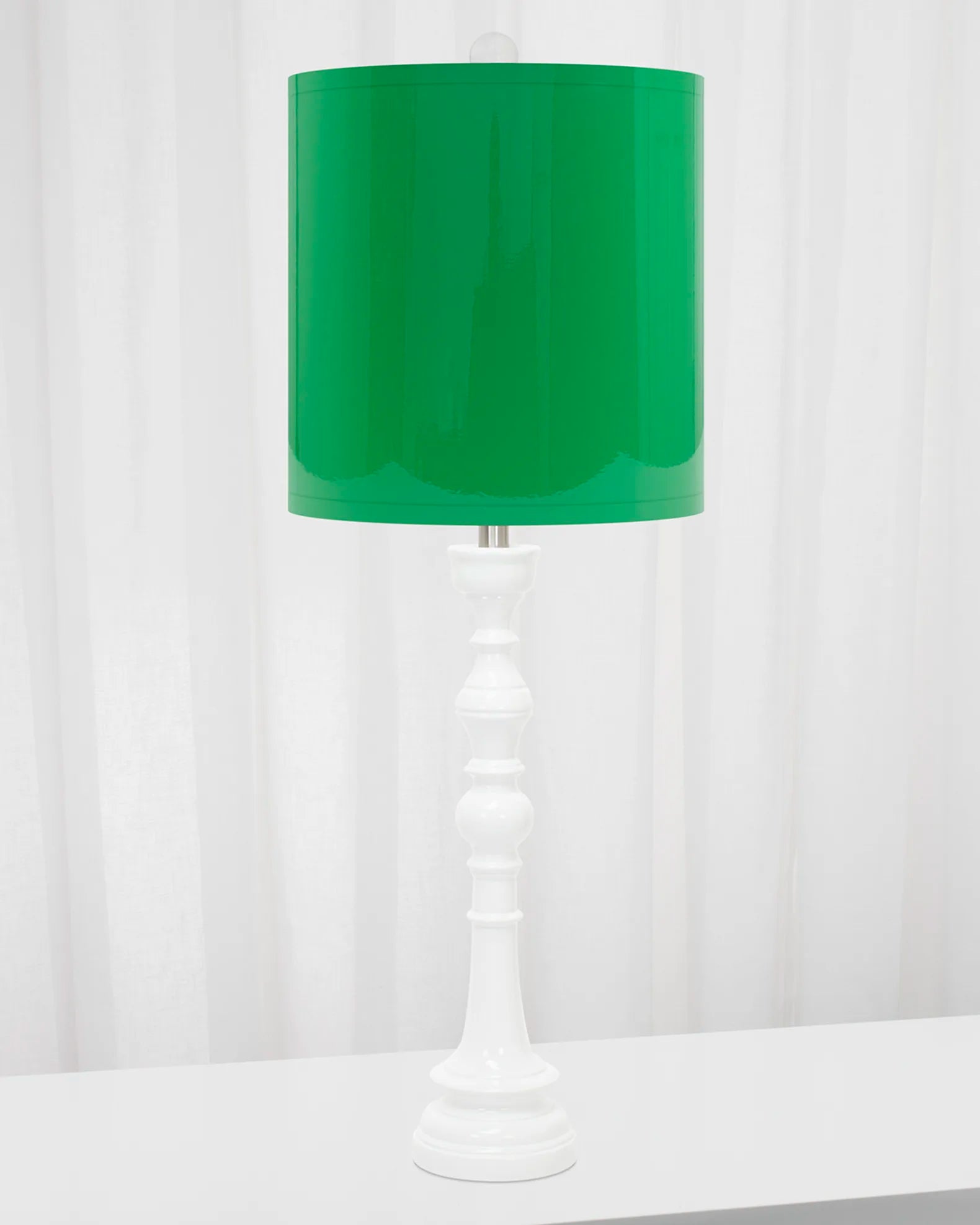 White Spindle Table Lamp