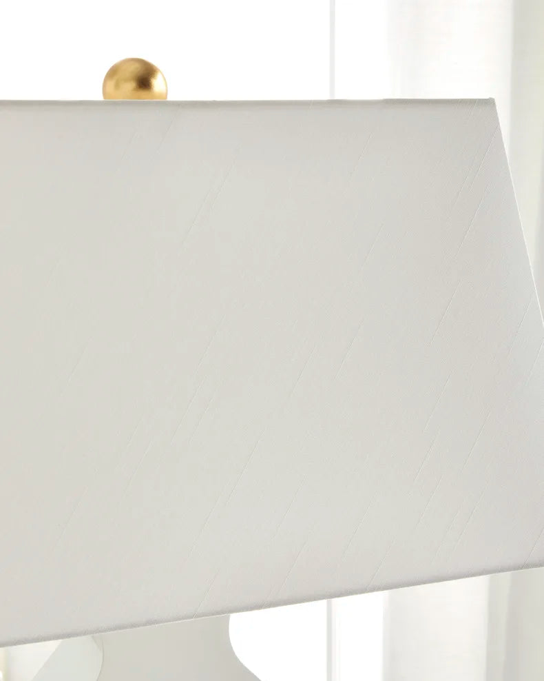 Haley Gloss White Table Lamp with Gold Accents