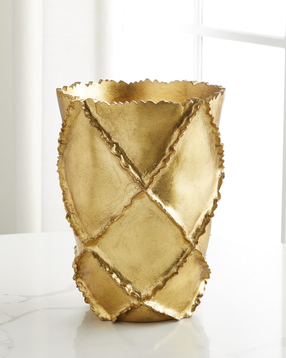 Leila Gold Leaf Traditional Vase