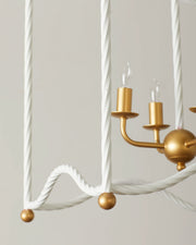 Marie White and Gold Twisted Metal Lantern