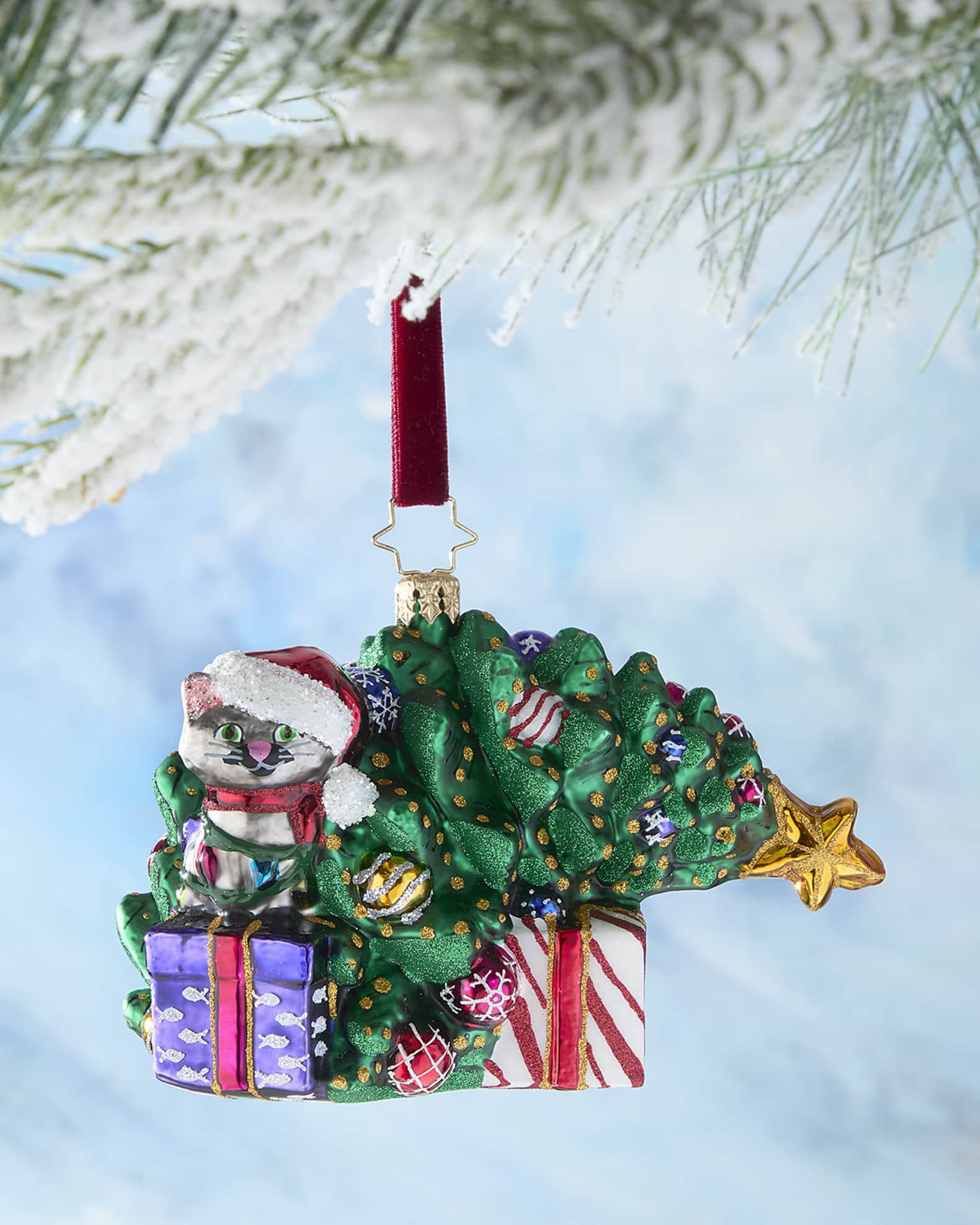 Festive Feline Fiasco Christmas Ornament