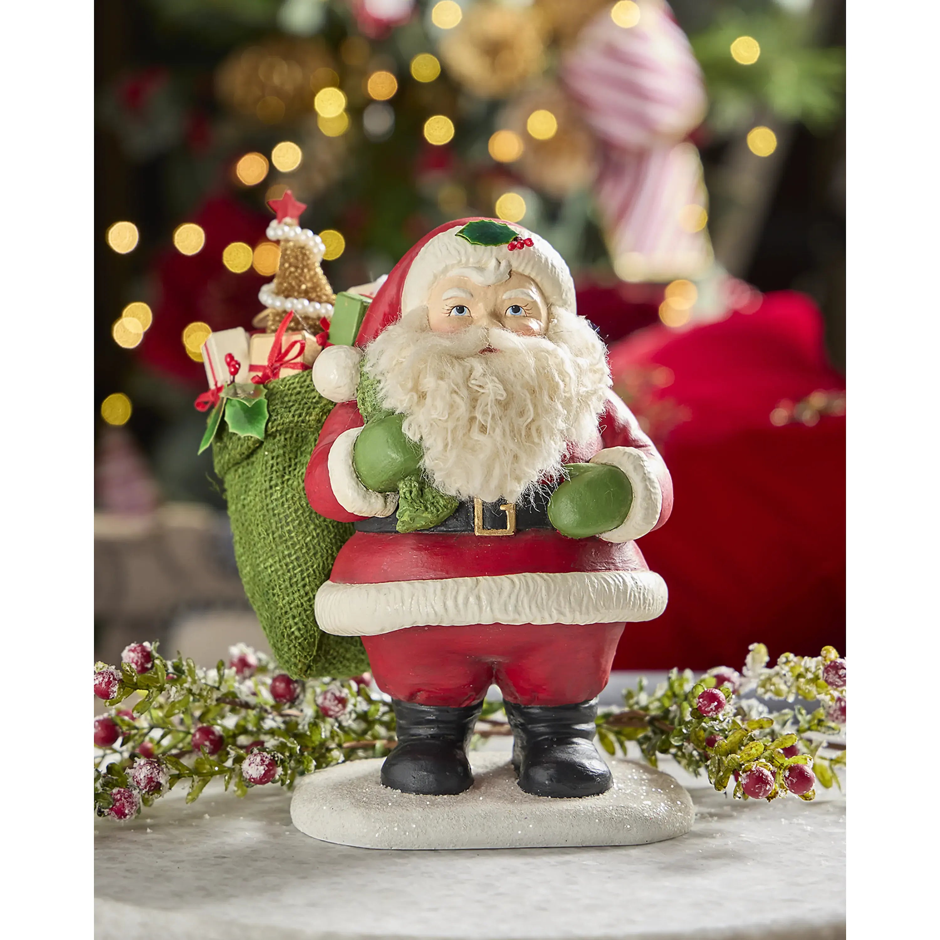 Jolly Retro Santa Claus Figurine