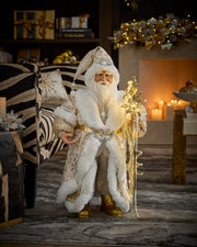 Lighted Gold Couture Santa, 31"