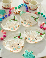 Mrs Papa Noel Plate, Set of 4